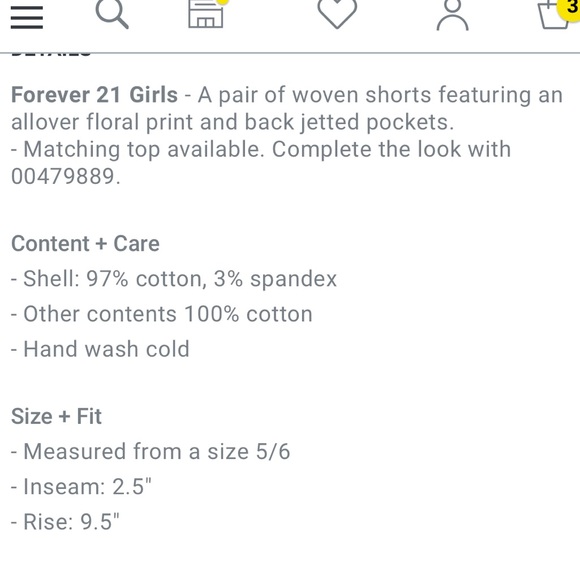 NWT Forever 21 Girl’s Floral Skort - Picture 7 of 7